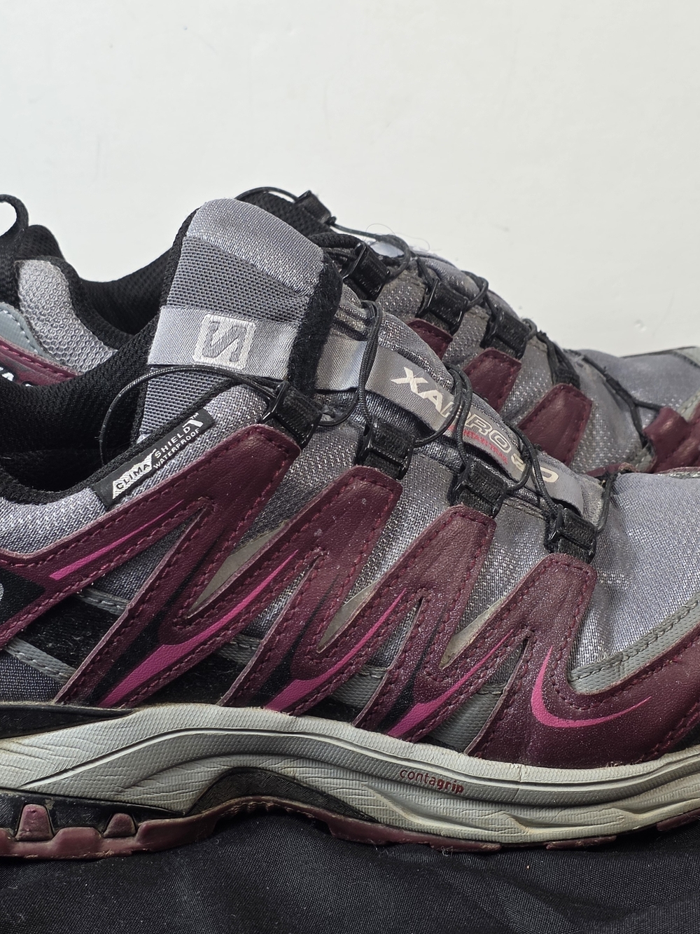 Women’s Salomon XA Pro 3D Trail Running Shoes Gray Pink US 7 EUR 38 2/3